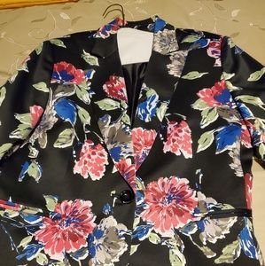 Printed long sleeve blazer